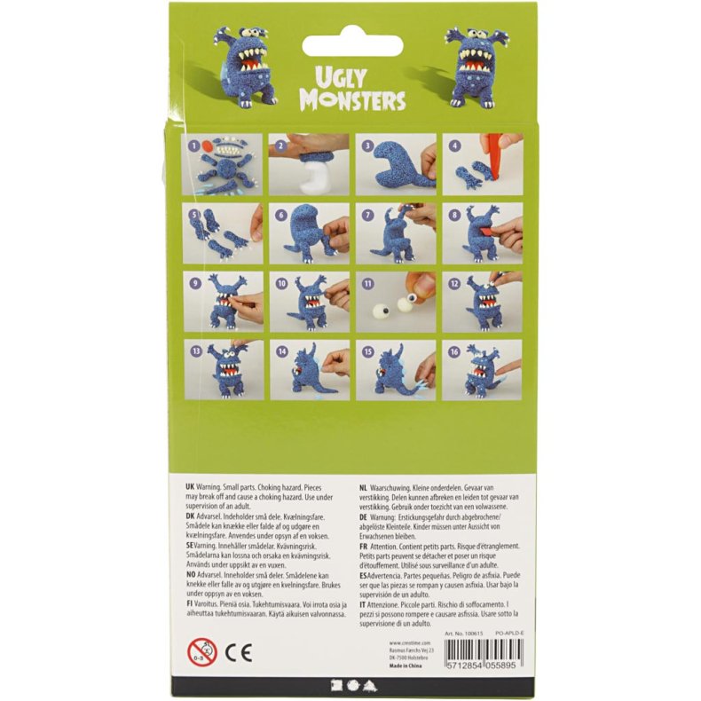 Funny Friends, monster, bl&aring;, 1 pk.
