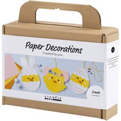 Mini DIY Kit Papirpynt, karton med pynt, 1 s&aelig;t