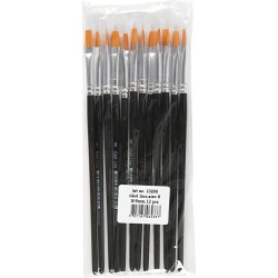 Nylonpensler, nr. 8, L: 18,5 cm, B: 8 mm, flad, 12 stk./ 1 pk.