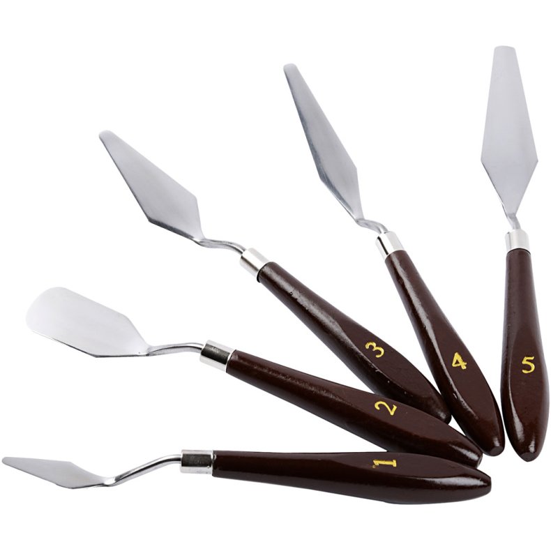 Malerknive, L: 17-23 cm, B: 1,5-2,5 cm, 5 stk./ 1 pk.