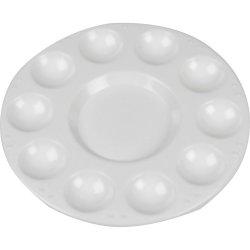 Palette, Rund palette med 11 rum, diam. 17 cm, hvid, 10 stk./ 1 pk.