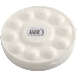 Palette, Rund palette med 11 rum, diam. 17 cm, hvid, 10 stk./ 1 pk.