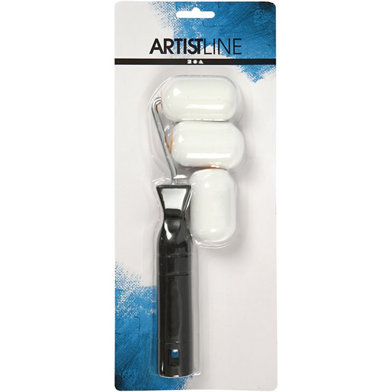 Malerruller med h&aring;ndtag, B: 6 cm, 1 s&aelig;t