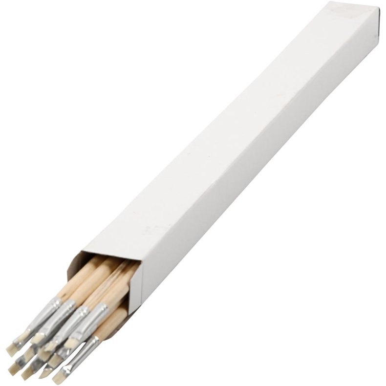 Nature Line Pensler, nr. 0, B: 4 mm, lange skafter, 12 stk./ 1 pk.