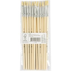 Nature Line Pensler, nr. 4, L: 18,5 cm, B: 7 mm, korte skafter, 12 stk./ 1 pk.