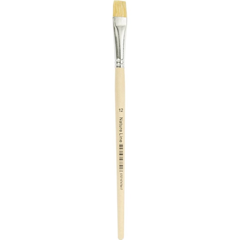 Nature Line Pensler, nr. 12, L: 19 cm, B: 11 mm, flad, 12 stk./ 1 pk.