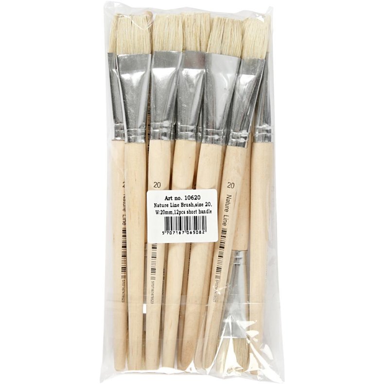 Nature Line Pensler, nr. 20, L: 20,5 cm, B: 20 mm, flad, 12 stk./ 1 pk.
