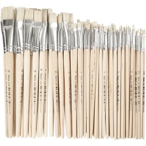 Nature Line Pensler, nr. 00+0+1+2+4+12+14+20, L: 18-22 cm, B: 3-20 mm, flad, 68 stk./ 1 pk.