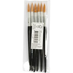 Nylonpensler, nr. 22, L: 21 cm, B: 8 mm, rund, 6 stk./ 1 pk.