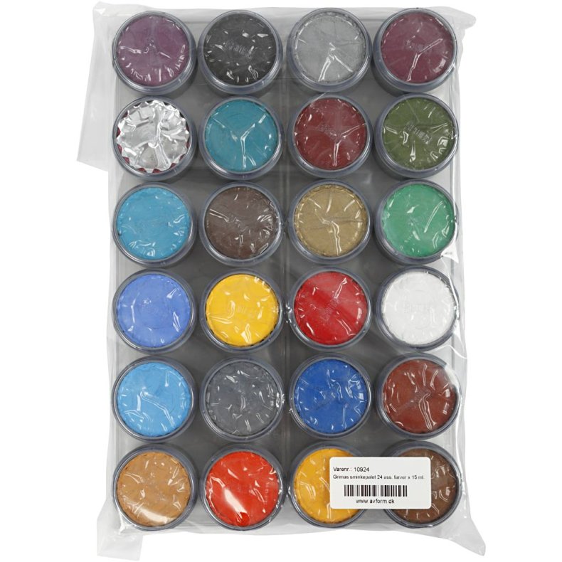 Grimas Ansigtsmaling - Sminkepalette, ass. farver, 24x15 ml/ 1 pk.