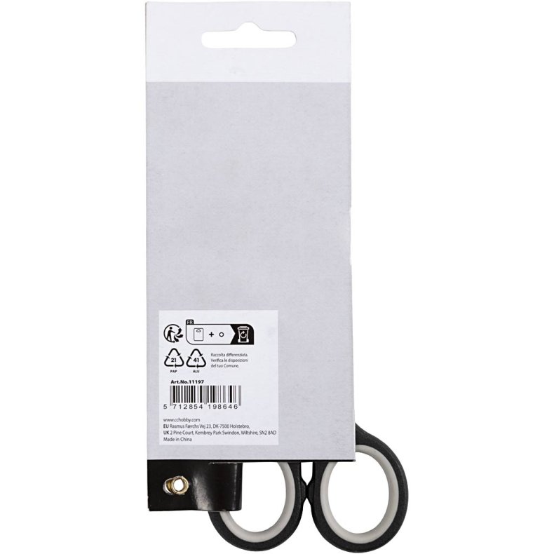 B&oslash;rnesaks, L: 13 cm, h&oslash;jre- og venstreh&aring;nd, 1 stk.