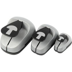 Lag-p&aring;-lag stansejernss&aelig;t, svampe, str. 25+50+75 mm, 3 stk./ 1 pk.