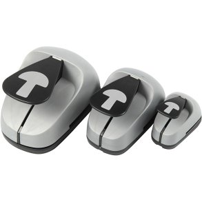 Lag-p&aring;-lag stansejernss&aelig;t, svampe, str. 25+50+75 mm, 3 stk./ 1 pk.