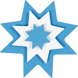 Lag-p&aring;-lag stansejernss&aelig;t, grafisk stjerne, str. 25+50+75 mm, 3 stk./ 1 pk.