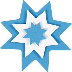 Lag-p&aring;-lag stansejernss&aelig;t, grafisk stjerne, str. 25+50+75 mm, 3 stk./ 1 pk.