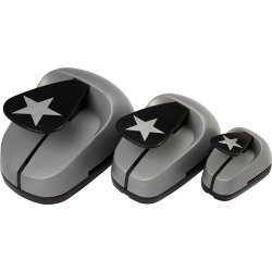 Lag-p&aring;-lag stansejernss&aelig;t, stjerne, str. 25+49+75 mm, 3 stk./ 1 pk.