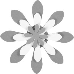 Lag-p&aring;-lag stansejernss&aelig;t, marguerit, str. 25+49+75 mm, 3 stk./ 1 pk.