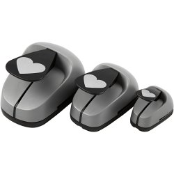 Lag-p&aring;-lag stansejernss&aelig;t, hjerte, str. 25+49+75 mm, 3 stk./ 1 pk.