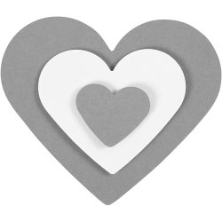 Lag-p&aring;-lag stansejernss&aelig;t, hjerte, str. 25+49+75 mm, 3 stk./ 1 pk.