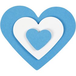 Lag-p&aring;-lag stansejernss&aelig;t, hjerte, str. 25+49+75 mm, 3 stk./ 1 pk.