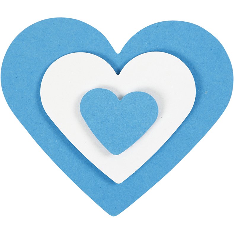 Lag-p&aring;-lag stansejernss&aelig;t, hjerte, str. 25+49+75 mm, 3 stk./ 1 pk.