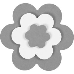 Lag-p&aring;-lag stansejernss&aelig;t, blomst, str. 25+49+75 mm, 3 stk./ 1 pk.