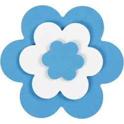 Lag-p&aring;-lag stansejernss&aelig;t, blomst, str. 25+49+75 mm, 3 stk./ 1 pk.