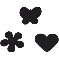 Stansejern, blomst, sommerfugl, hjerte, str. 25 mm, 3 stk./ 1 pk.