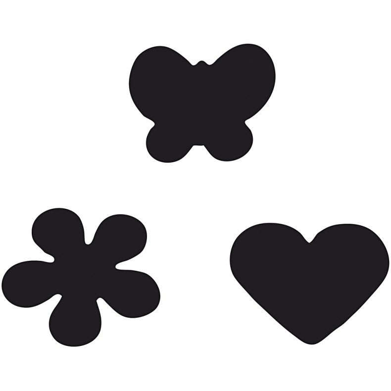 Stansejern, blomst, sommerfugl, hjerte, str. 25 mm, 3 stk./ 1 pk.