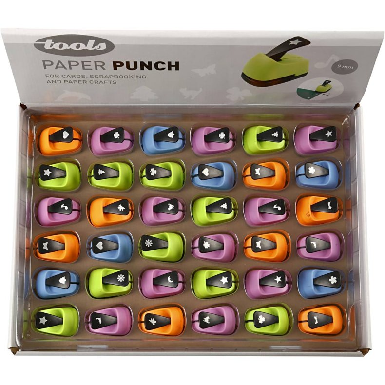 Stansejern, hel&aring;rs, str. 9 mm, Indhold kan variere, 36 stk./ 1 pk.