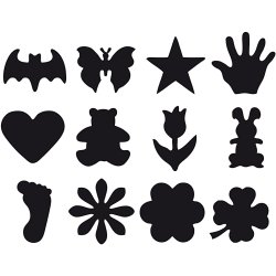 Stansejern, hel&aring;rsmotiver, str. 25 mm, 12 stk./ 1 pk.