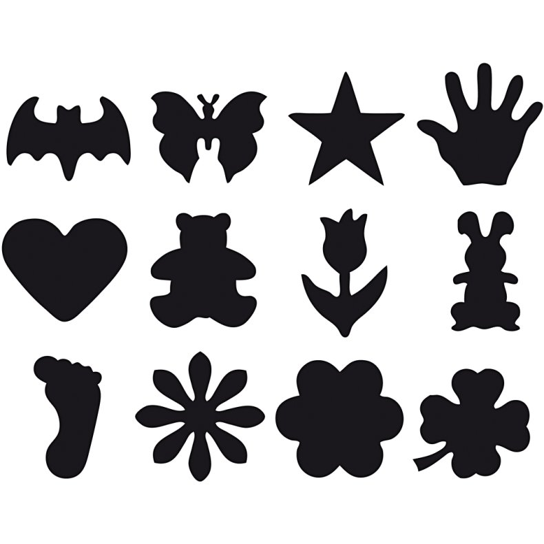 Stansejern, hel&aring;rsmotiver, str. 25 mm, 12 stk./ 1 pk.