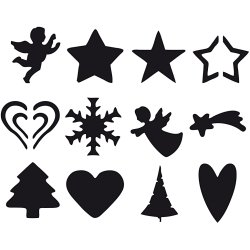 Stansejern, julemotiver, str. 25 mm, 12 stk./ 1 pk.