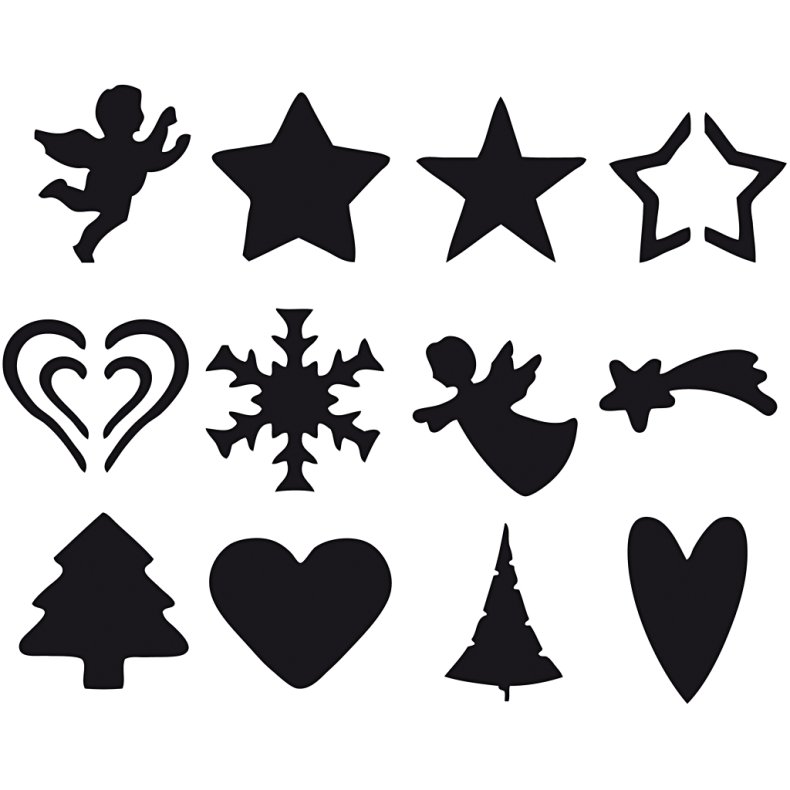 Stansejern, julemotiver, str. 25 mm, 12 stk./ 1 pk.