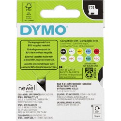 Dymo Tape, B: 12 mm, hvid, 7 m/ 1 rl.