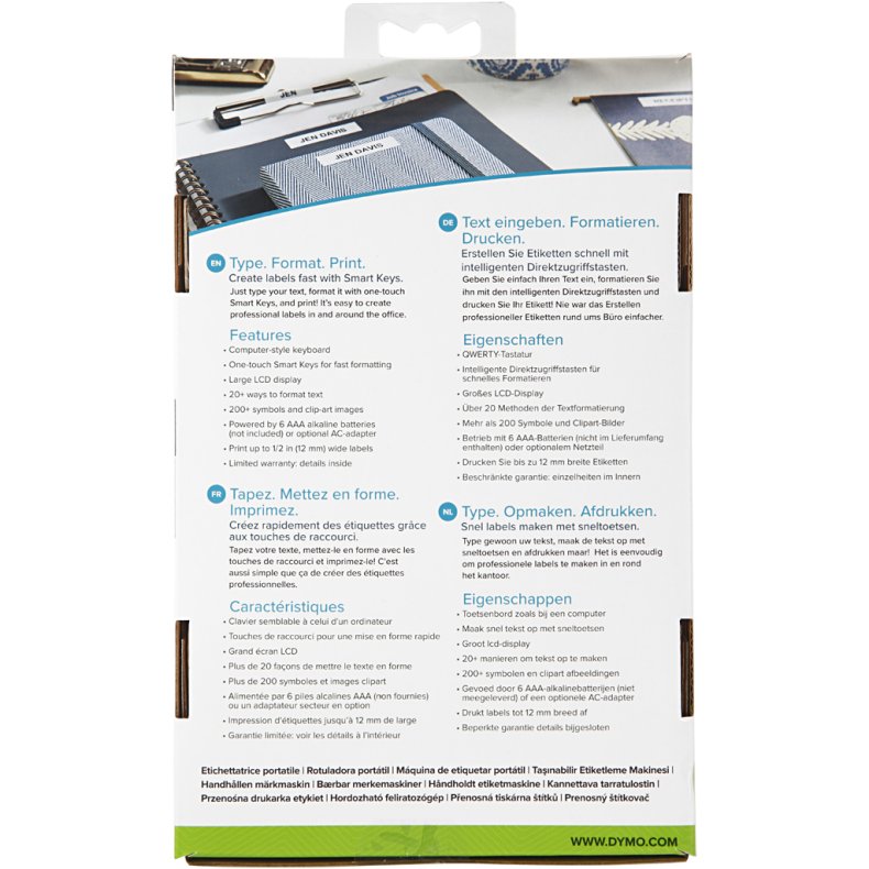 Dymo Label Manager, nr. LM160, B: 9+12 mm, 1 stk.