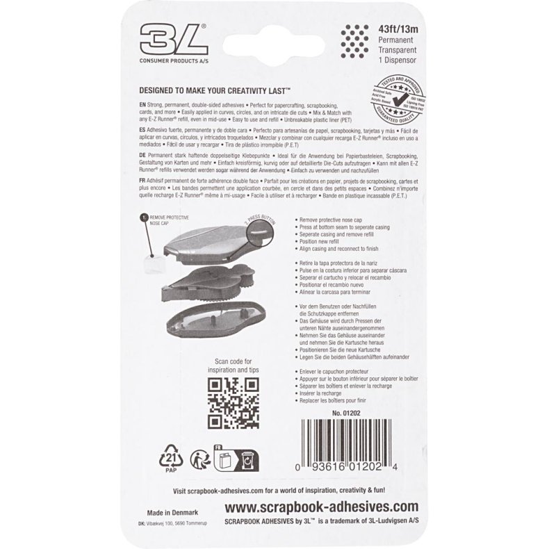 E-Z Runner&reg;, prikker, permanent lim, B: 8 mm, 13 m/ 1 rl.