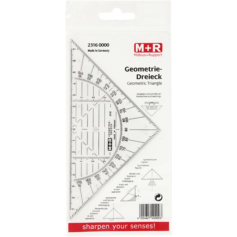 Geometritrekant, B: 16 cm, 1 stk.