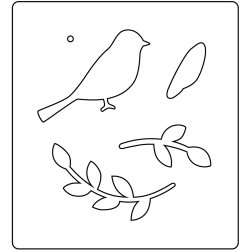 Sk&aelig;reskabelon, fugl, str. 14x15,25 cm, tykkelse 15 mm, 1 stk.