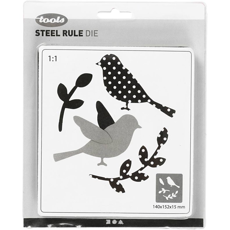 Sk&aelig;reskabelon, fugl, str. 14x15,25 cm, tykkelse 15 mm, 1 stk.
