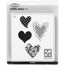 Sk&aelig;reskabelon, hjerte, str. 14x15,25 cm, tykkelse 15 mm, 1 stk.