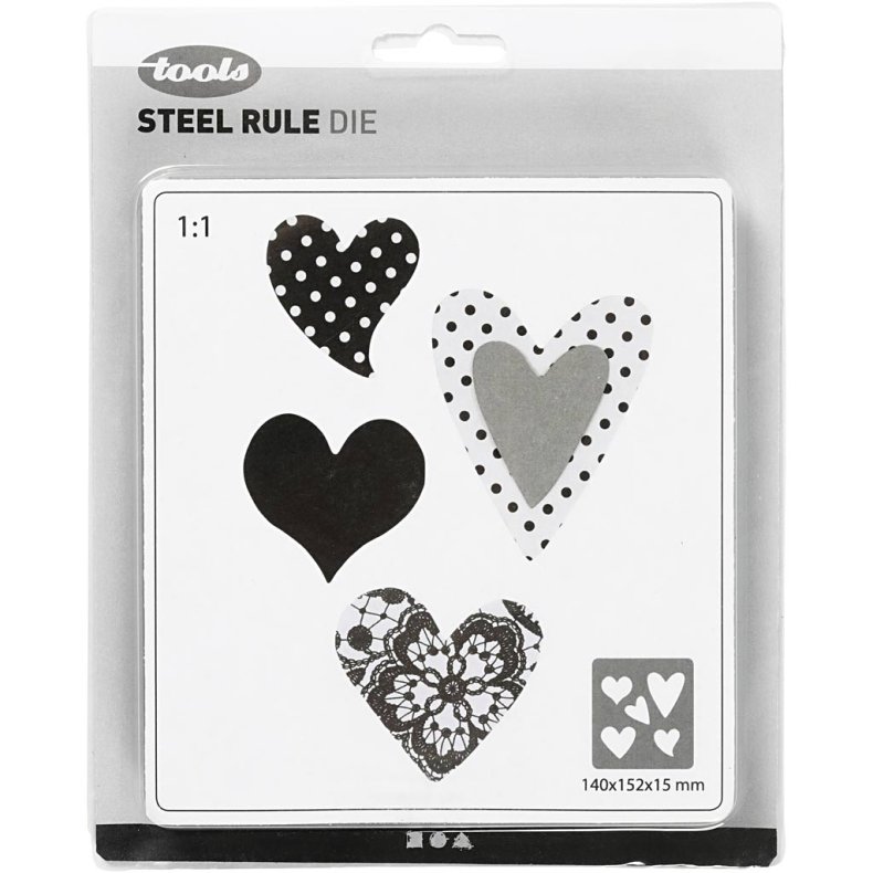 Sk&aelig;reskabelon, hjerte, str. 14x15,25 cm, tykkelse 15 mm, 1 stk.