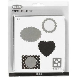 Sk&aelig;reskabelon, forme med b&oslash;lget kant, str. 14x15,25 cm, tykkelse 15 mm, 1 stk.