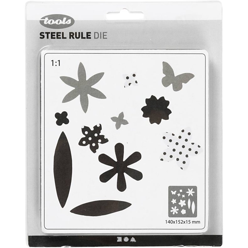 Sk&aelig;reskabelon, blomster, str. 14x15,25 cm, tykkelse 15 mm, 1 stk.