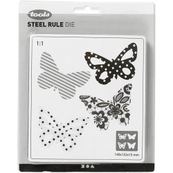 Sk&aelig;reskabelon, sommerfugl, str. 14x15,25 cm, tykkelse 15 mm, 1 stk.