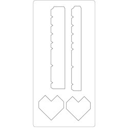 Sk&aelig;reskabelon, hjerteboks, str. 15,2x30,37 cm, tykkelse 15 mm, 1 stk.