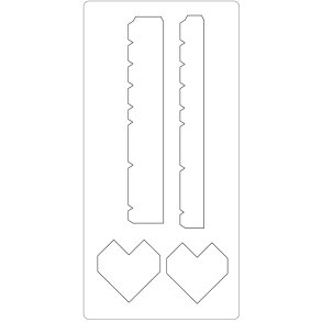 Skæreskabelon, hjerteboks, str. 15,2x30,37 cm, tykkelse 15 mm, 1 stk.