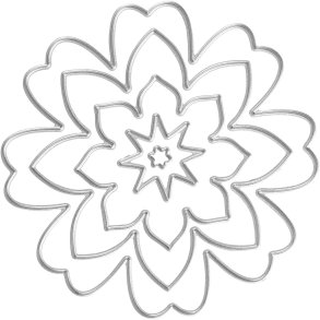 Skæreskabelon, blomst, diam. 0,5-8 cm, 1 stk.