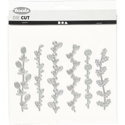 Sk&aelig;re- og pr&aelig;geskabelon, blomsterranker, str. 143x123 mm, 1 stk.