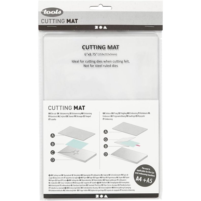 Melleml&aelig;gsplade, str. 22,2x15,3 cm, tykkelse 3 mm, 1 stk.